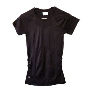 Athleta Fast Track Ruched T Shirt Dark Gray Short Sleeve Woman's Small